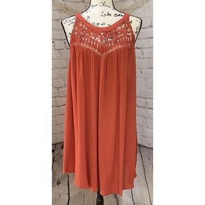 NEW Torrid Women’s Crinkle Gauze Crochet Detail Halter Tank (Size 4)